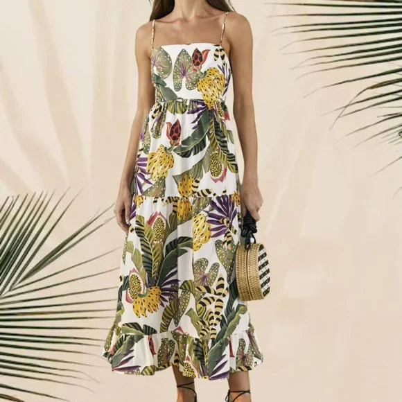 FARM Rio | Dresses | Farm Rio Striped Forest Maxi Dress | Poshmark